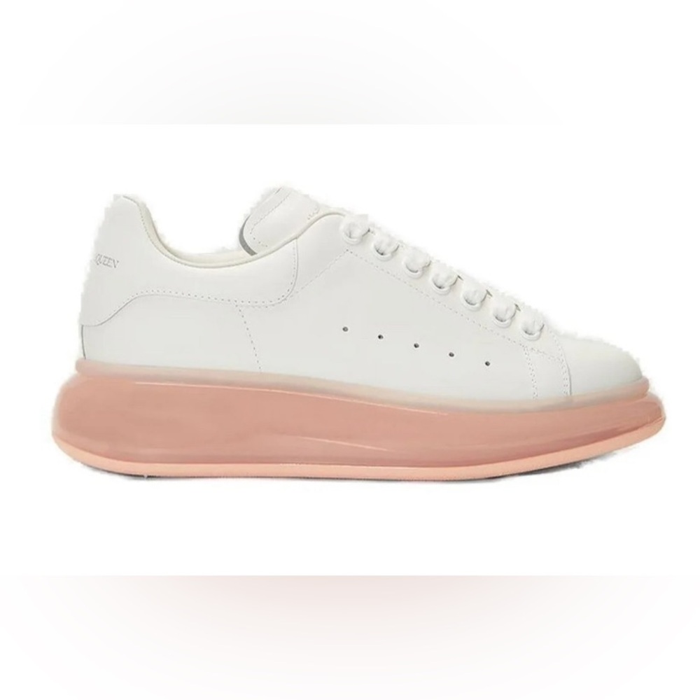 Great condition, Alexandra, McQueen sneakers, white leather light pink base